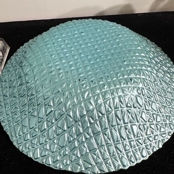 Art Glass Turkish Round Iridescent Multicolored Waffle Bowl 8.5” - Picture 2 of 4